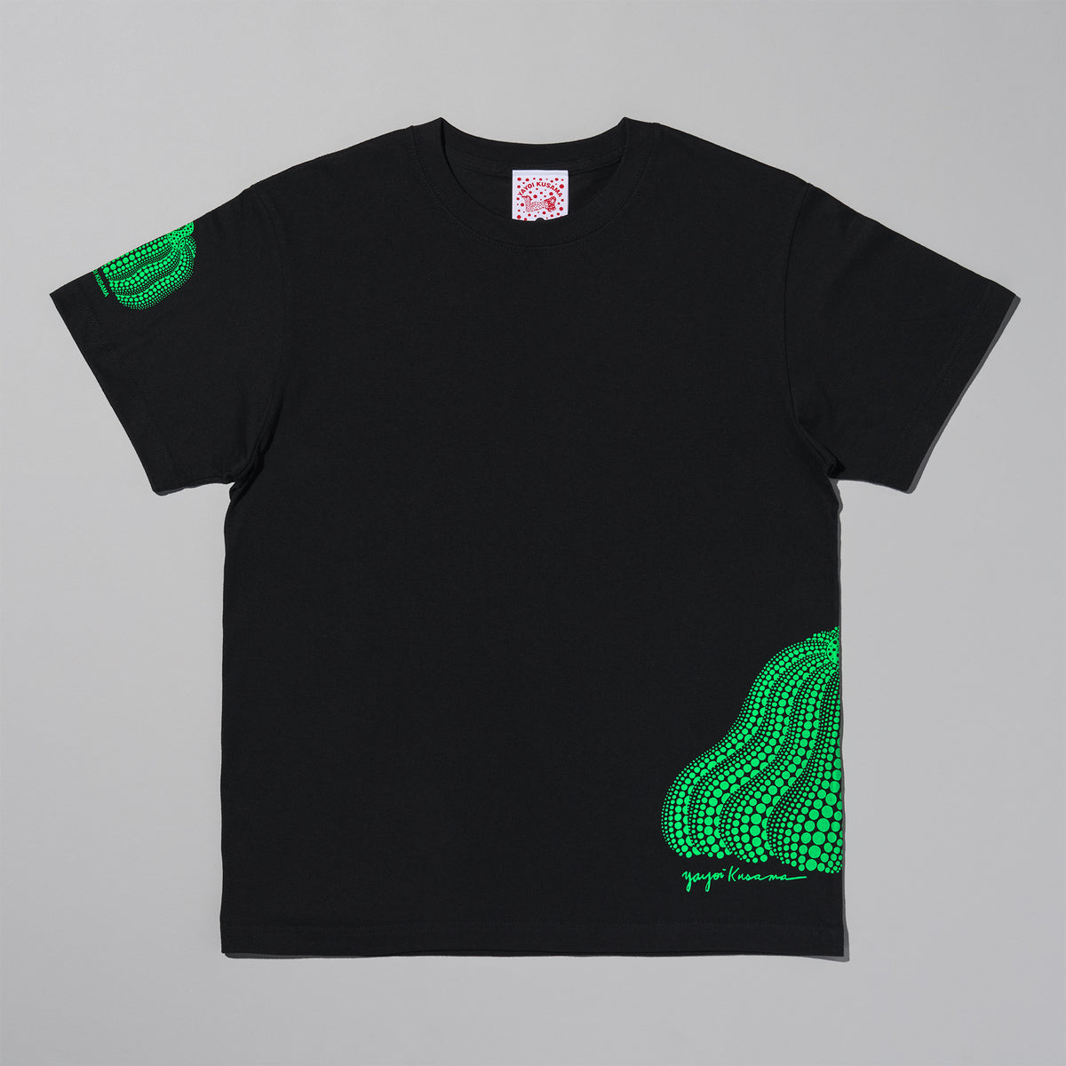 Tシャツ かぼちゃ／黒×グリーン｜草間彌生 アートグッズ公式オンライン 